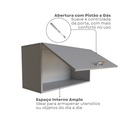 Ver mais imagens de Conjunto de Mesa com Armário de Escritório, Armário Aéreo e 3 Prateleiras 170cm Cinza Cristal