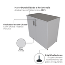 Ver imagem 5 de Conjunto de Mesa com Armário de Escritório, Armário Aéreo e 3 Prateleiras 170cm Cinza Cristal