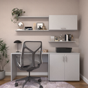 Ver imagem 1 de Conjunto de Mesa com Armário de Escritório, Armário Aéreo e 3 Prateleiras