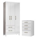 Ver imagem 1 de Guarda Roupa Infantil Lima e Cômoda Ms913 Branco Flex – Moval