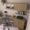 Conjunto de Mesa com Armário de Escritório, Armário Aéreo e 3 Prateleiras - 10
