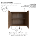 Ver imagem 6 de Conjunto de Mesa com Armário de Escritório, Armário Aéreo e 3 Prateleiras 170cm Carvalho Mel Bege