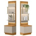Ver imagem 5 de Kit 2 Módulos Laterais Ripado Led 2 Pts 6 Prateleiras Paulina Tauari-off White