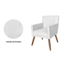 Ver imagem 3 de Combo 2 Poltronas Estofadas Para Recepção Consultório Onix Corano Branco - LM DECOR