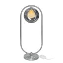 Ver imagem 1 de Abajur Luminaria de Mesa de Luxo Aro Prata Harmony Fumê