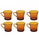 Ver imagem 2 de Conjunto de 6 Xícaras Vidro Âmbar Café, Chá Bebidas Quentes