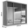 Guarda-roupa Casal Istambul 3 Portas 6 Gavetas Espelhado 100% Mdf Brauna - Europa Móveis - 4