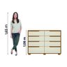 Cômoda Georgia 147cm 8 Gavetas Freijó Off White Moval - 6