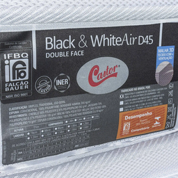 Cama Queen com Colchão de Espuma Castor D45 Black e White Firme - 158x198x62cm:preto - 6