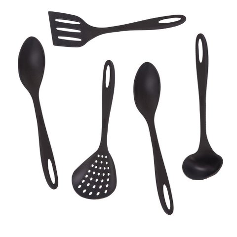 Jogo de Utensilios 5 Peças de Nylon Utily Preto