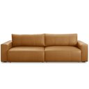 Ver imagem 2 de Sofá Retrátil Reclinável para Sala 4 Lugares 290cm Angel L06 Couro Caramelo - Lyam Decor