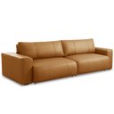 Ver imagem 1 de Sofá Retrátil Reclinável para Sala 4 Lugares 290cm Angel L06 Couro Caramelo - Lyam Decor