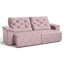 Ver imagem 3 de Sofá com Chaise Sirius 2 Lugares Retrátil e Reclinável 290cm Rosê