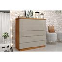Ver imagem 1 de Cômoda Casal Premium C/ 5 Gavetas Cinamomo/off White - Tcil Móveis