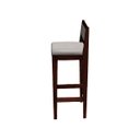 Ver imagem 7 de Kit 6 Banquetas Madeira Imbuia Balcão Encosto Estofado:Imbuia com Linho Cinza