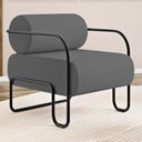 Ver imagem 2 de Kit 02 Poltronas Decorativas Orgânica Living Miska Linho Grafite - Desk Design
