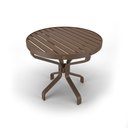 Ver imagem 1 de Mesa Lateral Alumínio Ripado Piscina Jardim 63cm Marrom