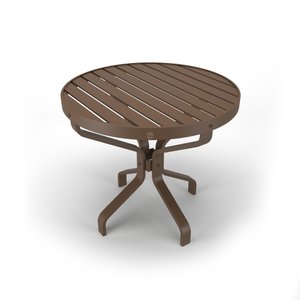 Mesa Lateral Alumínio Ripado Piscina Jardim 63cm Marrom