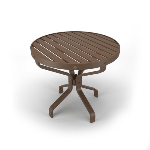 Mesa Lateral Alumínio Ripado Piscina Jardim 63cm Marrom