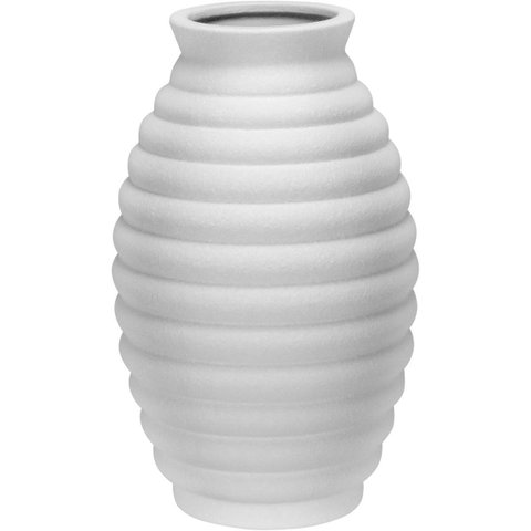 Vaso Decorativo Enfeite Casa Redondo Home&co Cerâmica 30x19x19cm Marfim