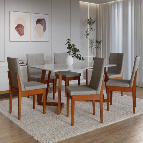 Conjunto para Sala de Jantar com 6 Cadeiras Dakota