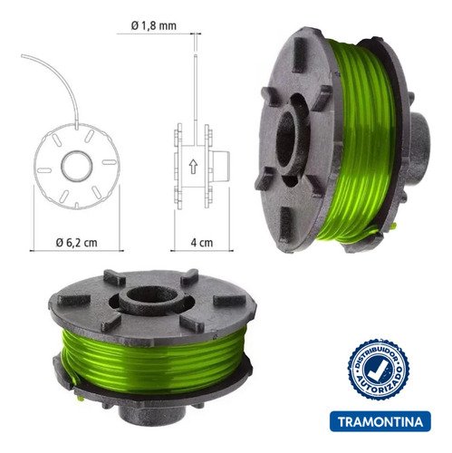 Kit Carretel Aparador de Grama Tramontina Tampa e Mola - 4