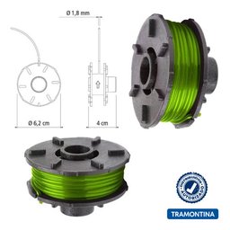 Kit Carretel Aparador de Grama Tramontina Tampa e Mola - 4