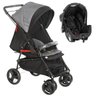 Carrinho Bebê Berço Passeio Até 15Kg Reversível Galzerano Cinza Preto Maranello II + Bebê Conforto C - 1
