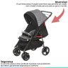 Carrinho Bebê Berço Passeio Até 15Kg Reversível Galzerano Cinza Preto Maranello II + Bebê Conforto C - 4