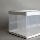 Ver imagem 4 de Caixa Organizadora Dobrável 21l Transparente com Tampa Empilhável Multiuso para Casa e Carro