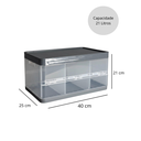 Ver imagem 1 de Caixa Organizadora Dobrável 21l Transparente com Tampa Empilhável Multiuso para Casa e Carro