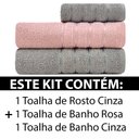 Ver imagem 2 de Jogo De Toalhas 3 peças Banho + Rosto 100% Algodão Barra Aveludada Monari Appel