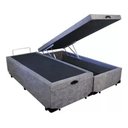 Ver imagem 2 de Base Cama Box Baú Blindado Bipartido King Size Suede Cinza