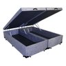Base Cama Box Baú Blindado Bipartido King Size Suede Cinza - 1
