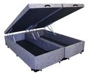 Ver imagem 1 de Base Cama Box Baú Blindado Bipartido King Size Suede Cinza