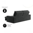 Ver imagem 3 de Sofá com Chaise Hera 3 Lugares Retrátil e Reclinável 170cm Preto Cia Lar Móveis