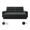 Ver imagem 2 de Sofá com Chaise Hera 3 Lugares Retrátil e Reclinável 170cm Preto Cia Lar Móveis