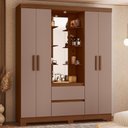 Ver imagem 1 de Guarda Roupa Casal Olímpia Aconchego 6 Portas 2 Gavetas MDP Nogueira Cappuccino Mais de Casa