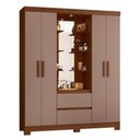 Ver imagem 2 de Guarda Roupa Casal Olímpia Aconchego 6 Portas 2 Gavetas MDP Nogueira Cappuccino Mais de Casa