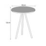 Mesa Lateral Decorativa Gabriela Base Dourada Tampo Redondo Branco - 3