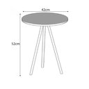 Ver imagem 3 de Mesa Lateral Decorativa Gabriela Base Dourada Tampo Redondo Branco
