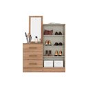 Ver imagem 3 de Cômoda Solteiro Briz B700 c/ 2 Portas e 3 Gavetas Jequitibá Brilho - Henn