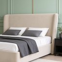 Ver imagem 4 de Cabeceira Cama Box Queen 160cm Nilo P05 Veludo Bege - Lyam Decor