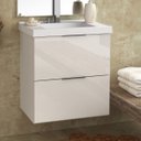 Ver imagem 1 de Gabinete para Banheiro 03 Gavetas com Lavatório Pietra 60cm Branco/branco Brilho Móveis Bosi