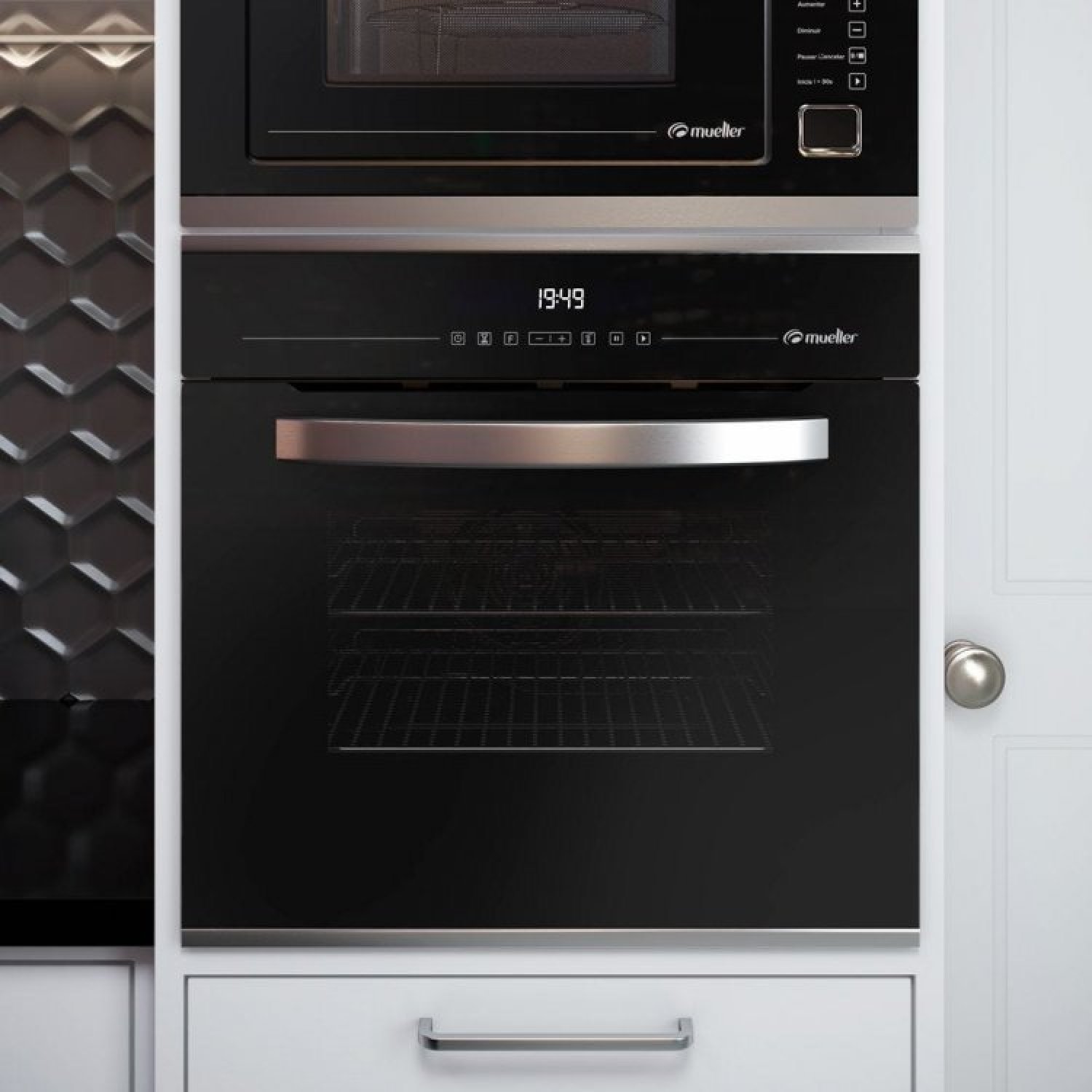 Conjunto Micro-ondas de Embutir 25l e Forno Elétrico Digital de Embutir 68l Mueller - 4