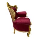 Ver imagem 4 de Par de Poltronas Clássicas Marsala com Dourado Ideal para Sala e Hall - 117x94x74cm