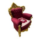 Ver imagem 3 de Par de Poltronas Clássicas Marsala com Dourado Ideal para Sala e Hall - 117x94x74cm