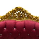 Ver imagem 6 de Par de Poltronas Clássicas Marsala com Dourado Ideal para Sala e Hall - 117x94x74cm