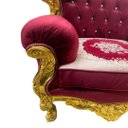 Ver imagem 7 de Par de Poltronas Clássicas Marsala com Dourado Ideal para Sala e Hall - 117x94x74cm
