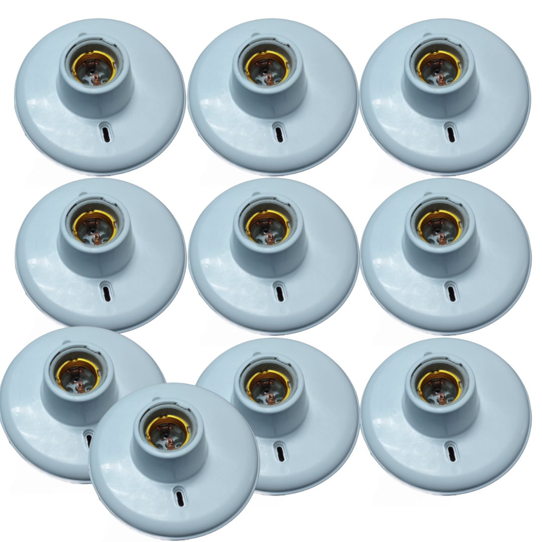 Kit 10 Plafons Simples Plastico Receptáculo Porcelana - 2